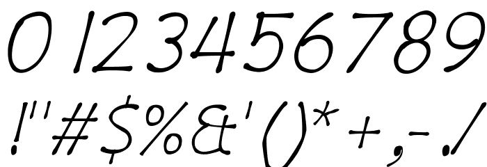 PajamaPantsLightItalic Font OTHER CHARS