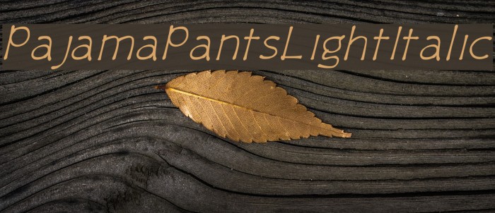 PajamaPantsLightItalic Font examples