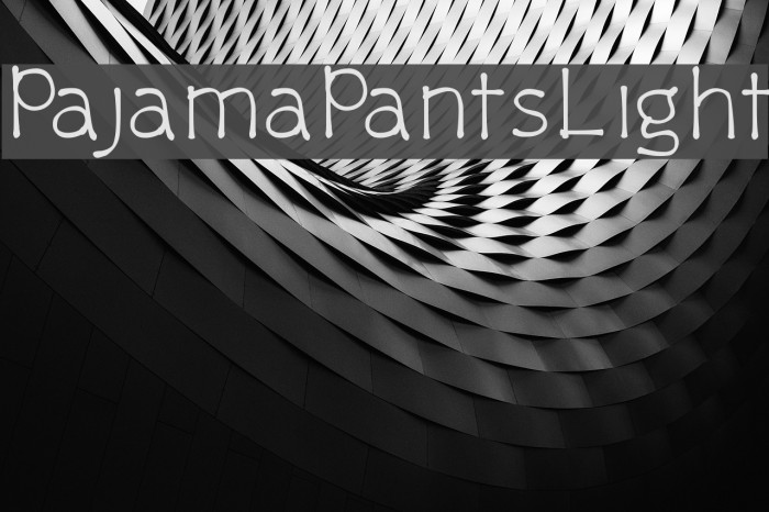 PajamaPantsLight Font examples