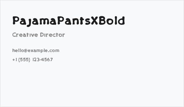 PajamaPantsXBold Business Card