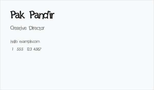 Pak Pandir Business Card