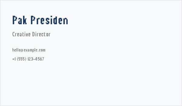 Pak Presiden Business Card