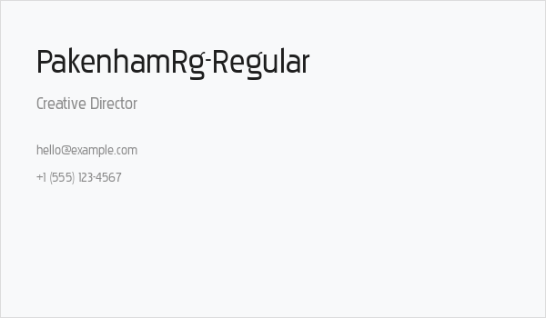 PakenhamRg-Regular Business Card