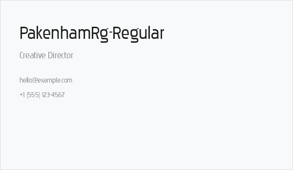 PakenhamRg-Regular Business Card