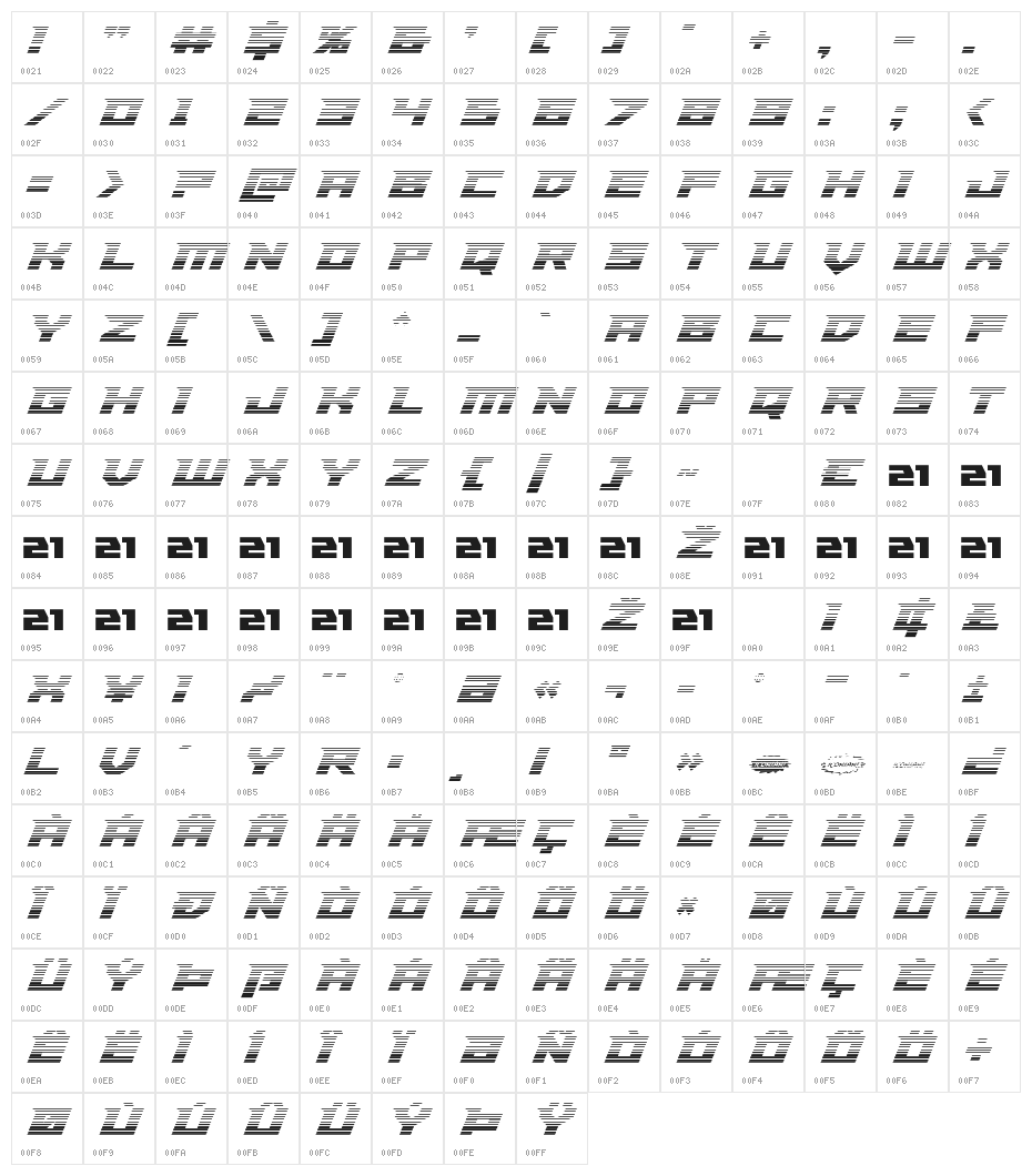 Paladins Gradient Character Map