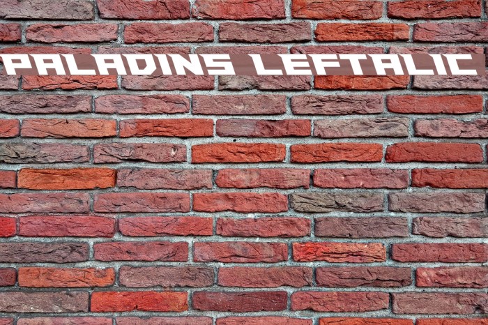 Paladins Leftalic Font examples