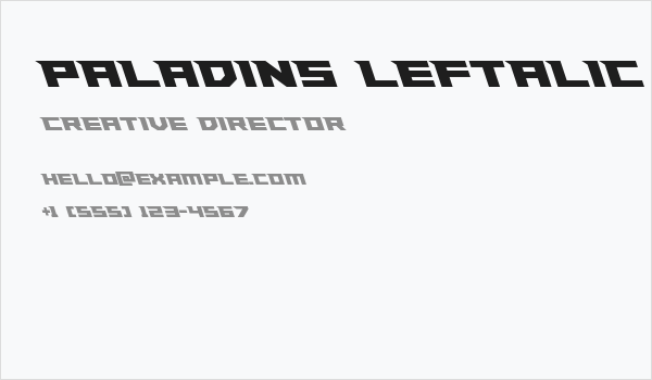 Paladins Leftalic Business Card