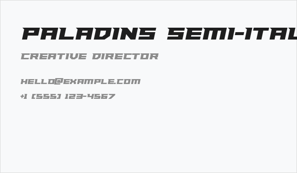 Paladins Semi-Italic Business Card