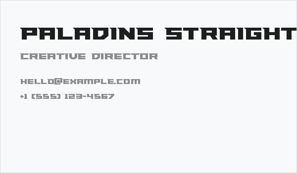 Paladins Straight Business Card