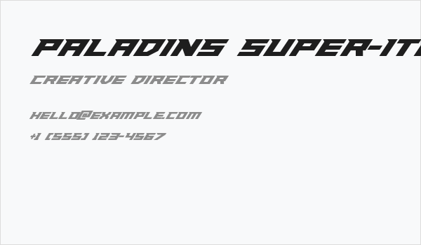 Paladins Super-Italic Business Card