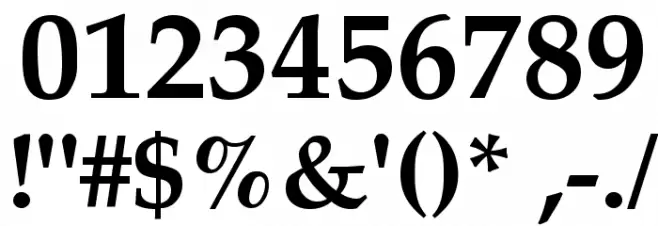 Palatia Bold Font OTHER CHARS