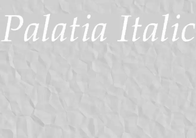 Palatia Italic Font examples