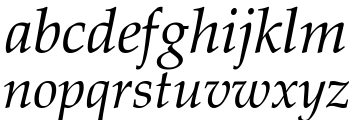 Palatia Italic Font LOWERCASE