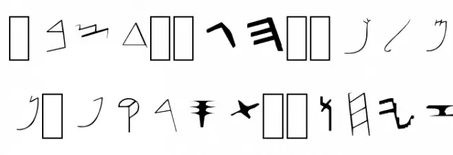 Paleo-Hebrew NormalA फ़ॉन्ट लोअरकेस