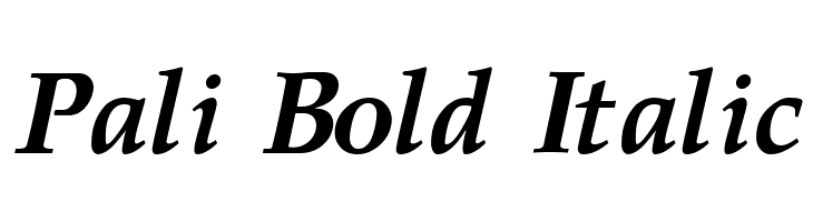Pali Bold Italic Font
