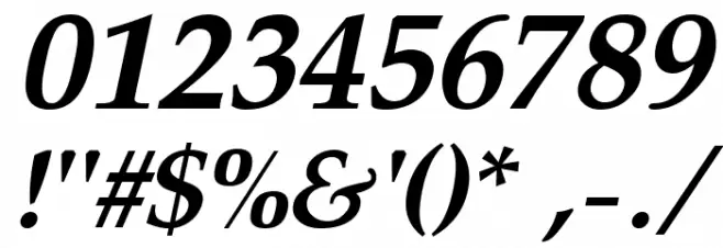 Pali Bold Italic Polices AUTRES CHARS