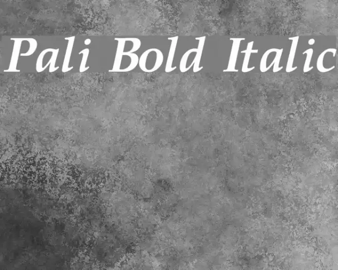 Pali Bold Italic Polices examples