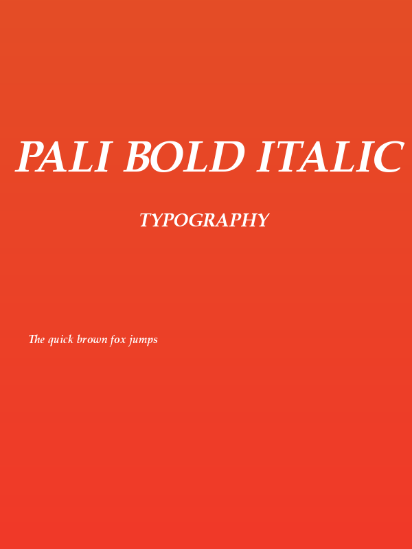Pali Bold Italic Poster