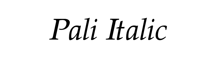 Pali Italic Font
