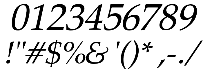 Pali Italic Font OTHER CHARS