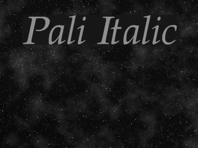 Pali Italic Font examples