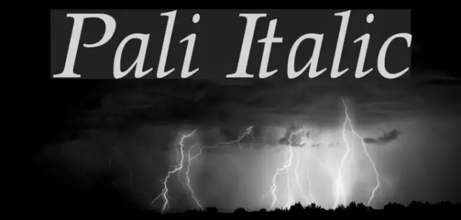 Pali Italic Font examples