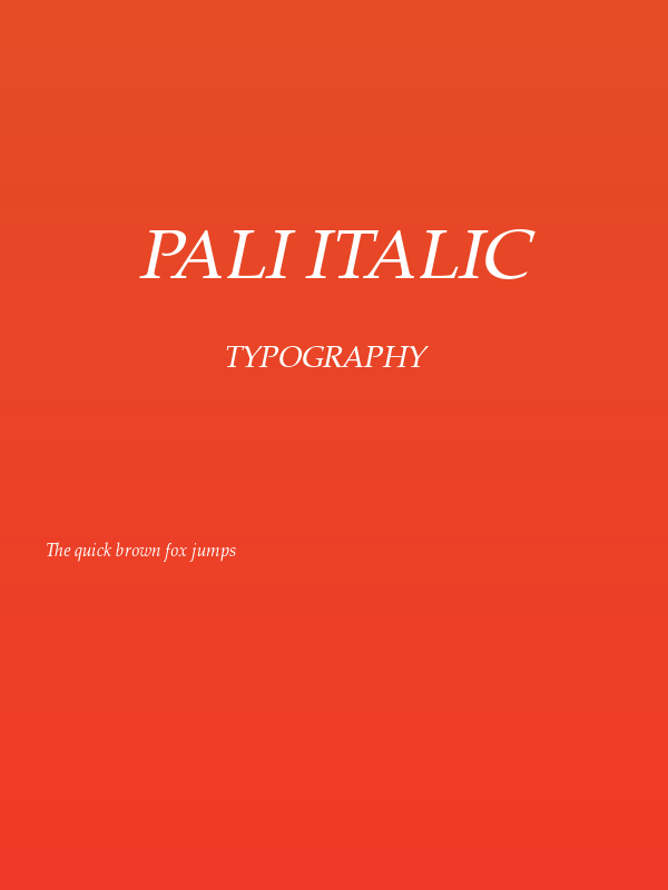 Pali Italic Poster