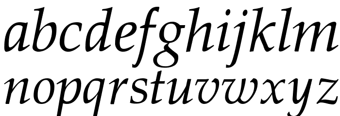 Pali Italic Font LOWERCASE