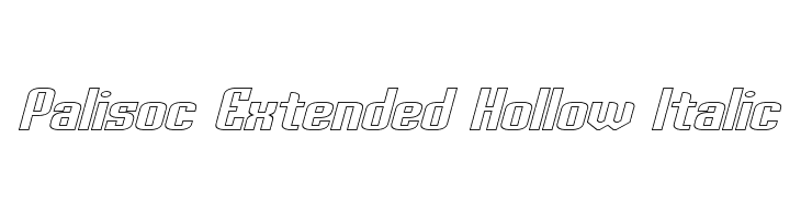 Palisoc Extended Hollow Italic  नि: शुल्क फ़ॉन्ट्स डाउनलोड