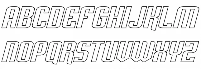 Palisoc Extended Hollow Italic フォント 大文字