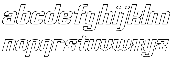 Palisoc Extended Hollow Italic Font LOWERCASE