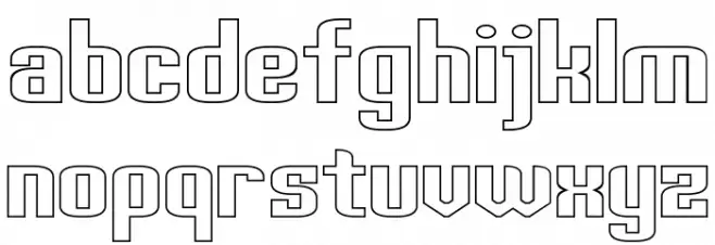 Palisoc Extended Hollow Schriftart Kleinbuchstaben