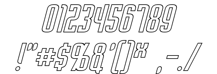 Palisoc Hollow Italic Font OTHER CHARS