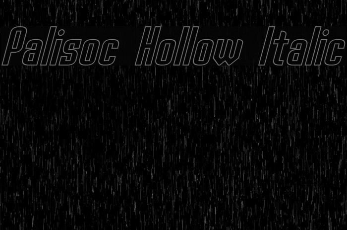 Palisoc Hollow Italic Font examples