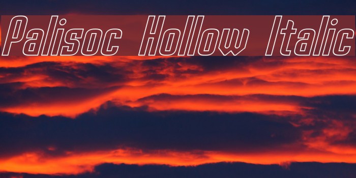 Palisoc Hollow Italic Font examples