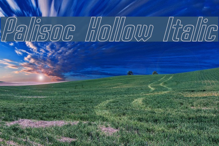 Palisoc Hollow Italic Font examples