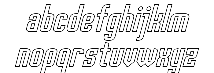 Palisoc Hollow Italic Font LOWERCASE