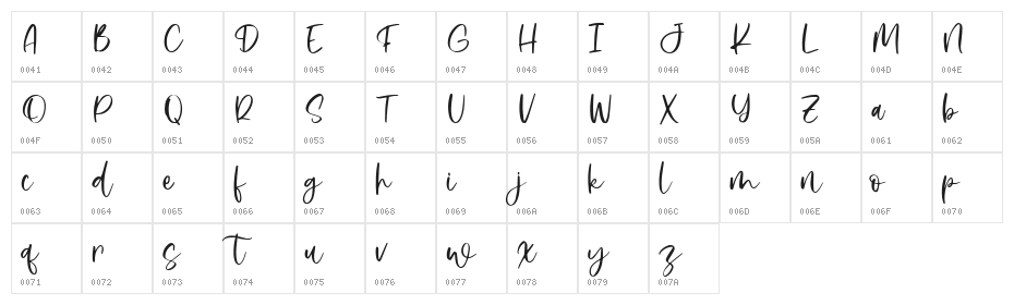 Palm Fortress Regular Character Map
