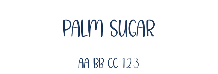 Palm Sugar Font Preview