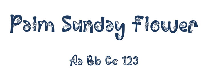 Palm Sunday Flower Font Preview