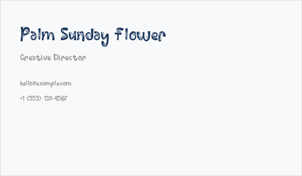 Palm Sunday Flower Business Card