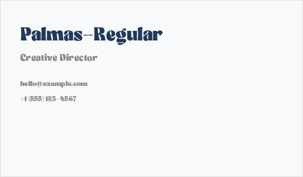 Palmas-Regular Business Card