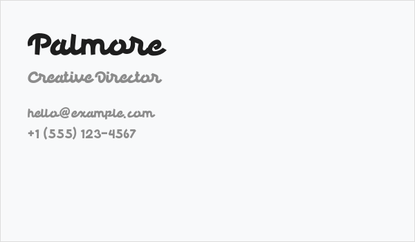 Palmore Business Card