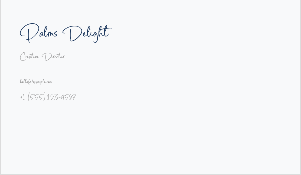 Palms Delight Business Card