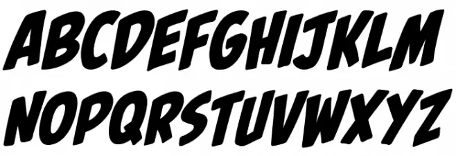 Palooka BB Italic Caratteri MAIUSCOLE