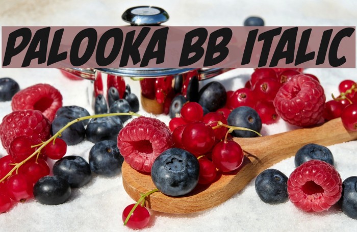 Palooka BB Italic Font examples