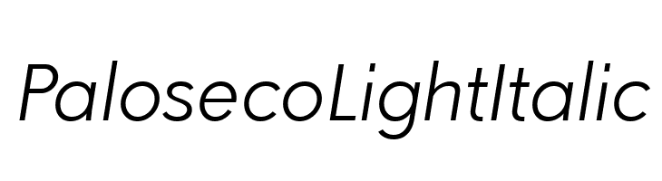 Paloseco Light Italic  नि: शुल्क फ़ॉन्ट्स डाउनलोड