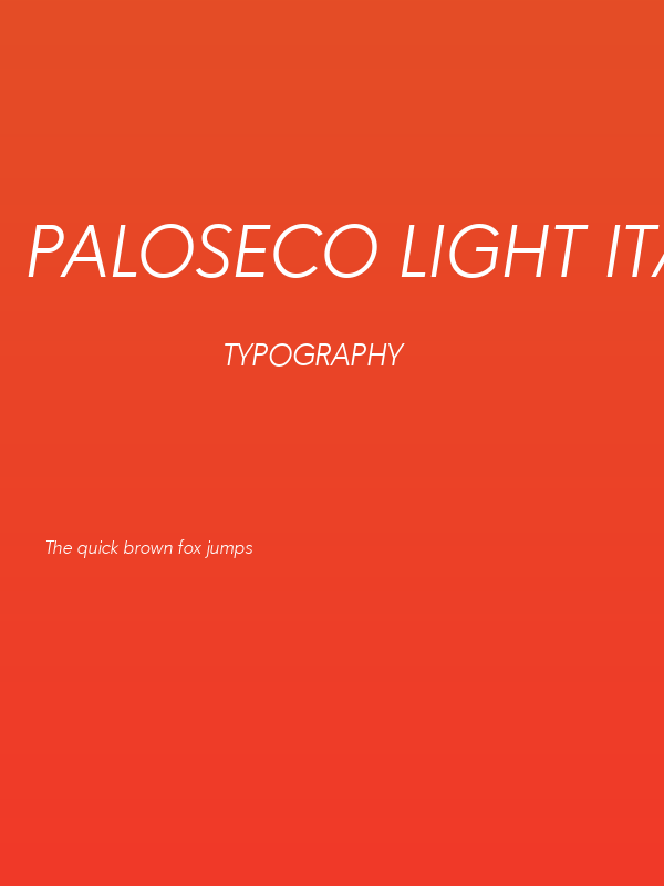 Paloseco Light Italic Poster