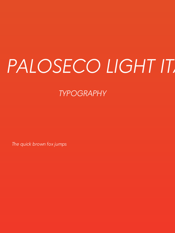Paloseco Light Italic Poster