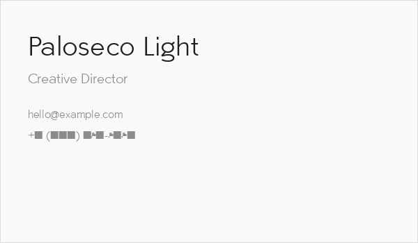 Paloseco Light Business Card